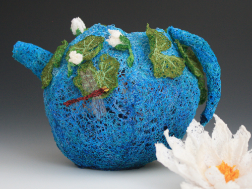 Doughty Designs thread sculpture blue teapot