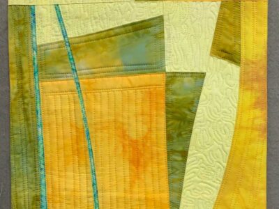 Art Quilt by Floris Flam, yellow abstract