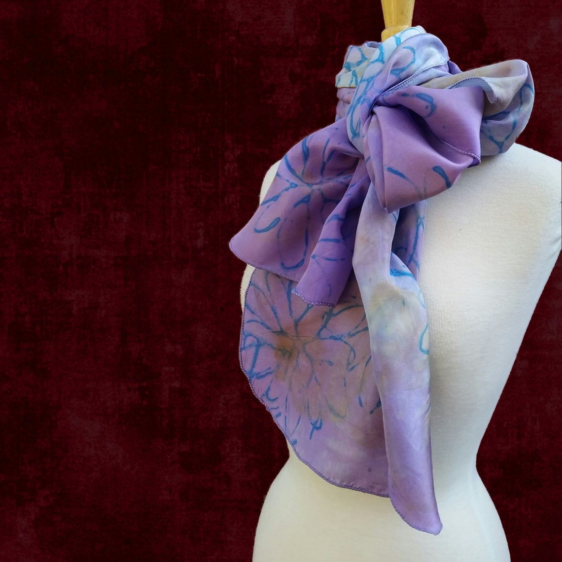 Suite Virginia Habotai Silk Dyed and Printed Scarf