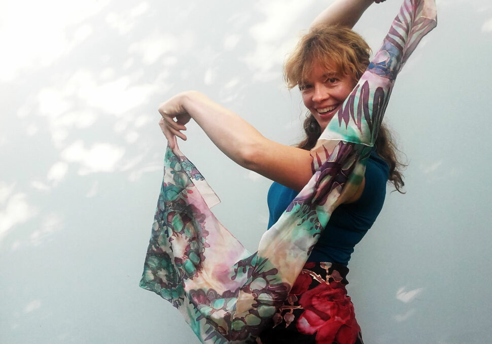 SingingScarves handpainted silk in Estonia