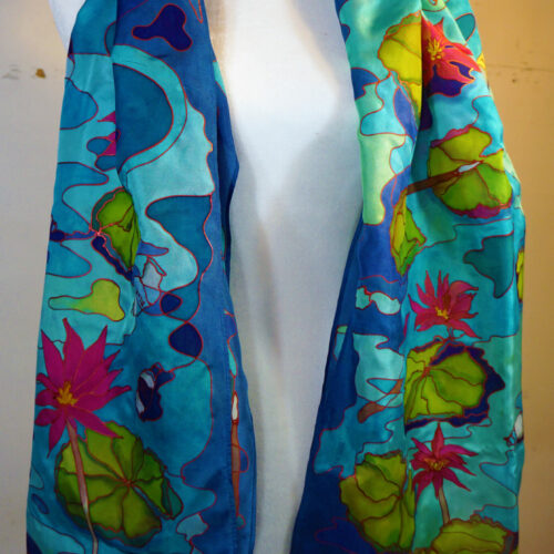 Water Lilies Silk Scarf