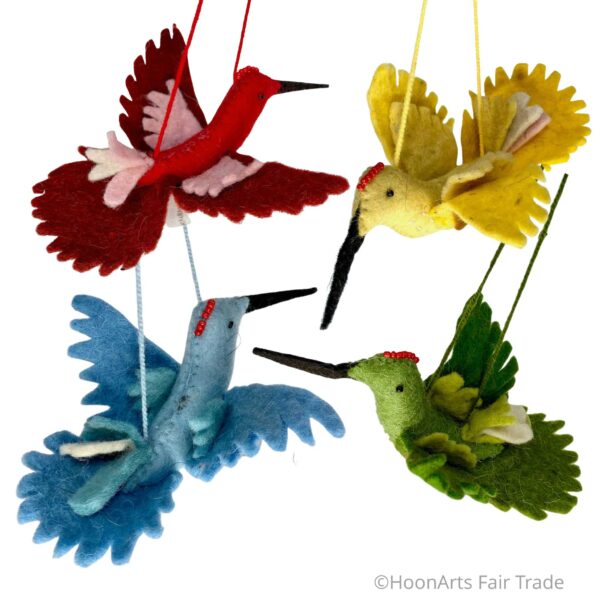 Handmade Felted Hummingbird Ornament | HoonArts