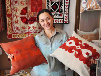 Munira Akilova, of Khujand, Tajikistan (Designer for Armughon Handicrafts & Munir brands)