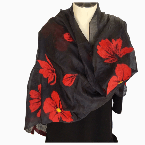 Kyrgyz Silk and Felted Scarf