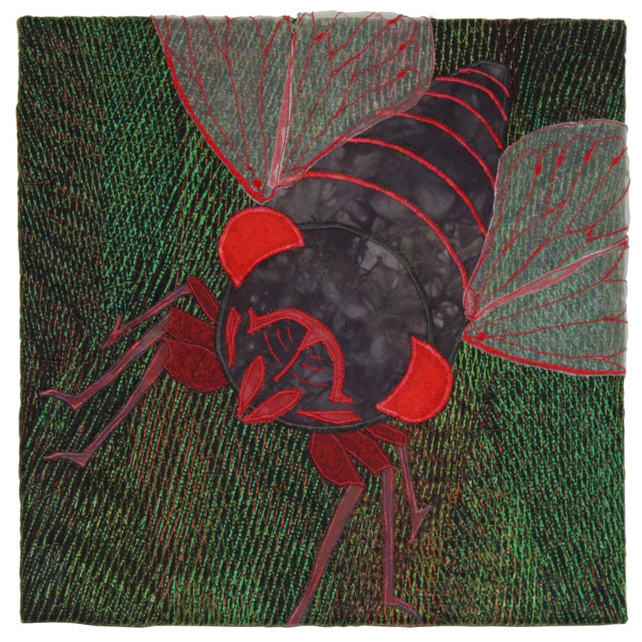 Cicada art quilt by Doughty Designs