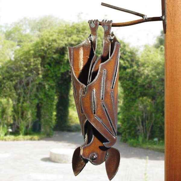 Modern Artisan Hanging Garden Bat Sculpture
