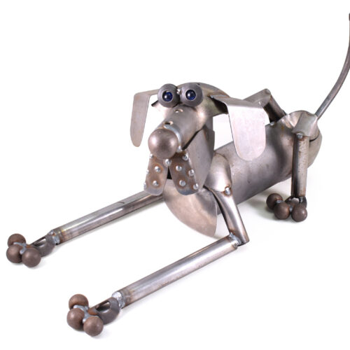 Modern Artisan Scrappy the Dog Reclaimed Metal Sculpture