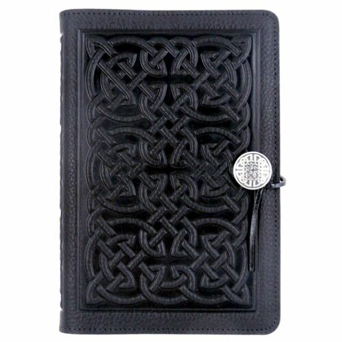 Modern Artisan Embossed Leather Journal: Black Celtic Knot
