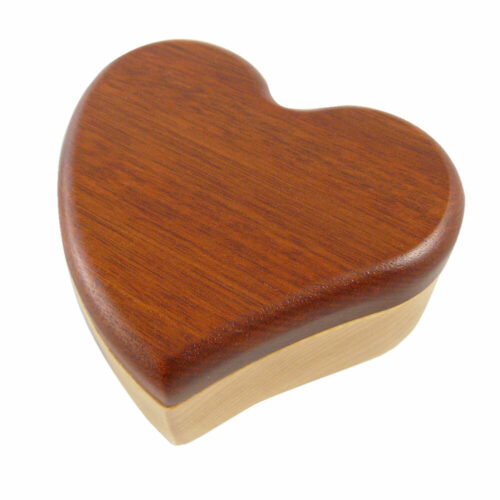 Modern Artisan Hardwood Puzzle Box : Heart Design