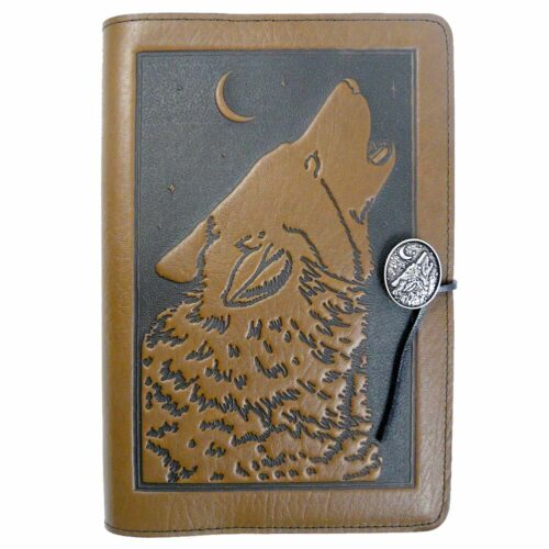 Modern Artisan Embossed Leather Journal: Howling Wolf