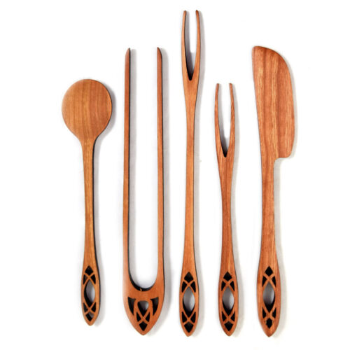 Modern Artisan Wild Cherry Wood Appetizer Set