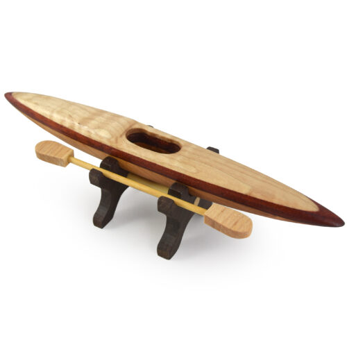 Modern Artisan Hardwood Kayak Desktop Sculpture