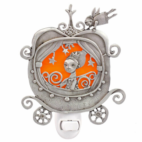 Modern Artisan Cast Pewter Art Nightlight - Pumpkin Carriage