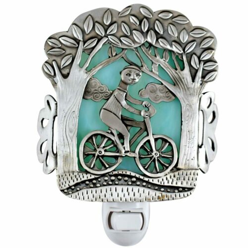 Modern Artisan Cast Pewter Art Nightlight - Bicycle Ride