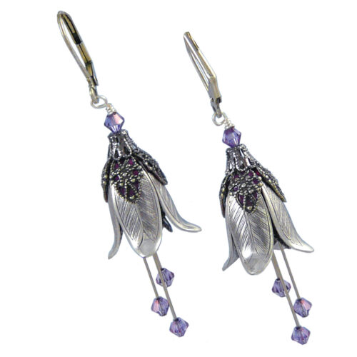 Modern Artisan Fairy Flower Earrings : Silver Bellflower