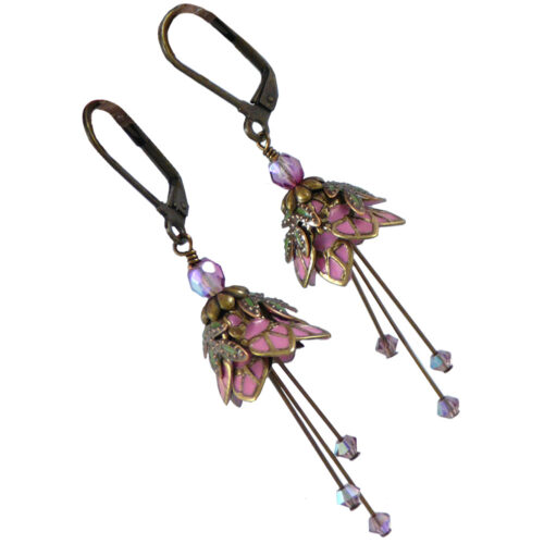 Modern Artisan Fairy Flower Earrings : Pink Sprite