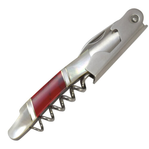 Modern Artisan Gemstone Waiter's Knife and Corkscrew - Red Jasper