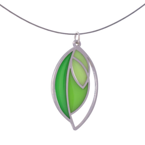 Modern Artisan Modern Abstract Style Stainless Steel Leaf Pendant