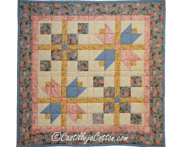 Tulips and Squares Wall Quilt by Castilleja Cotton