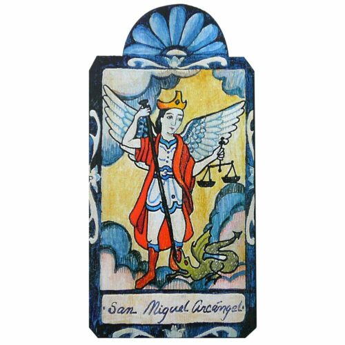 Modern Artisan Patron Saint Retablo Plaque - San Miguel Archangel