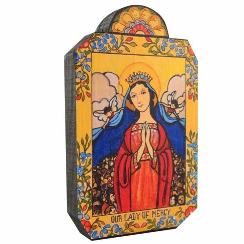 Modern Artisan Patron Saint Retablo Plaque - Our Lady of Mercy