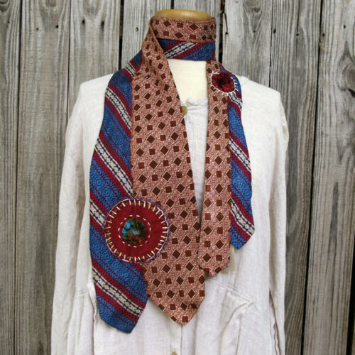 Upcycled Necktie Scarf - Sears Acetate Yo-Yos