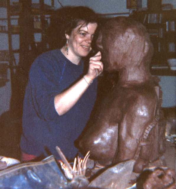 Working with clay in Chicago, 1988.