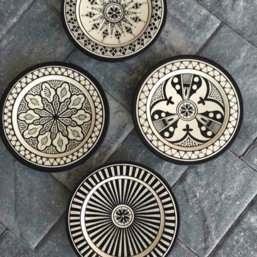 Safi Black Dinner Plates Set from Accompany Fair Trade