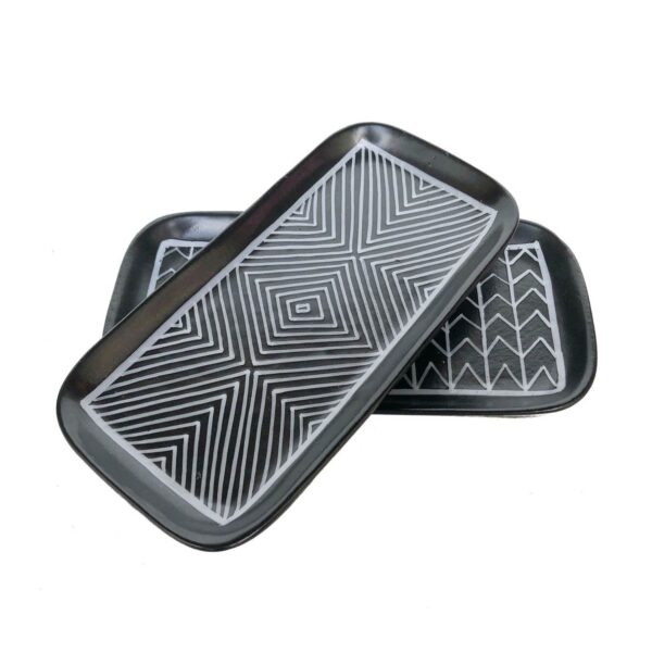 Black and White Graphic Appetizer Plates