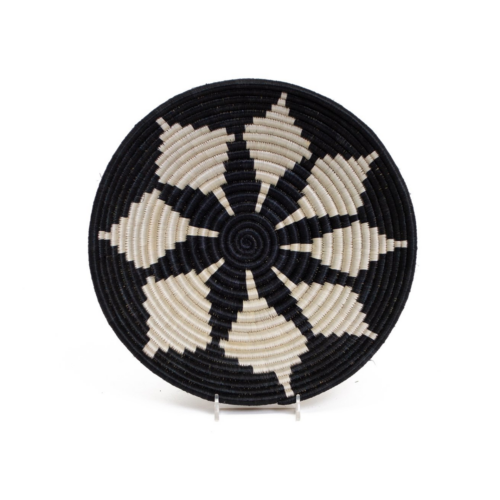 Medium Black Hope Round Basket from Rwanda