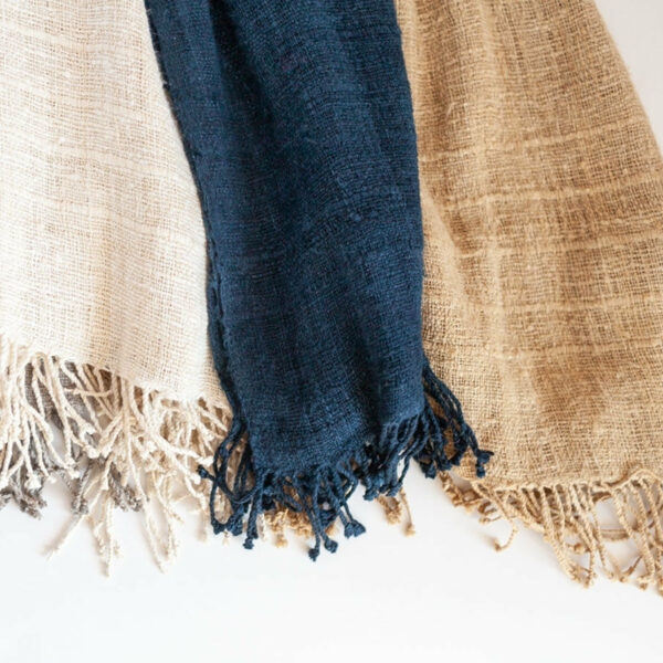 Navy Eri Silk Scarf - Ethiopia