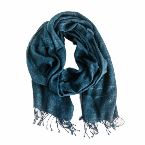 Navy Eri Silk Scarf - Ethiopia