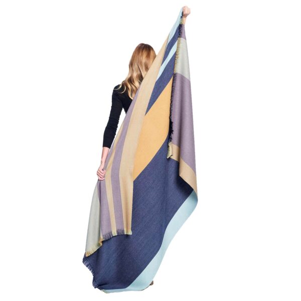 Alpaca Reversible Throw - Indigo Gold