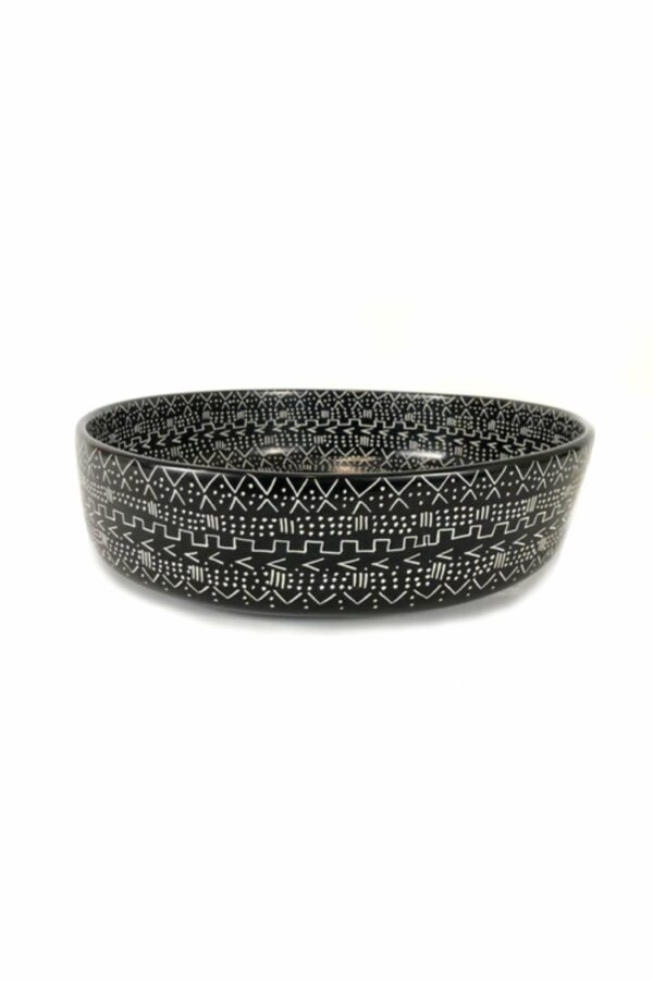 Large Mudcloth Black Bowl