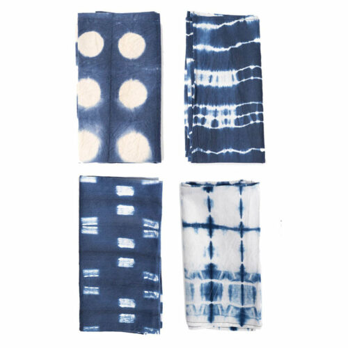 Indigo dyed cloth napkin set from India
