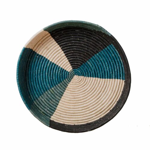 Cool Color Blocked Tray Woven Basket