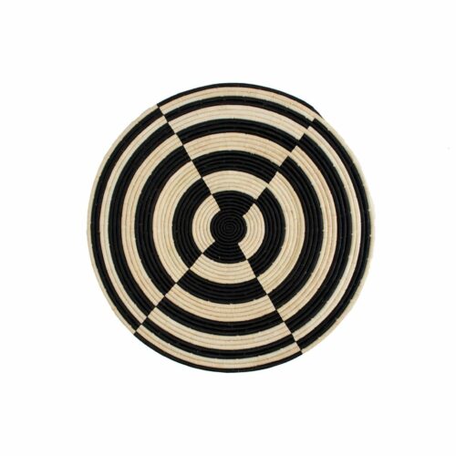 Jumbo Bullseye Black Woven Wall Art Plate - Uganda