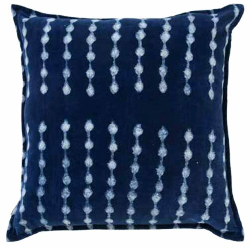 Indigo Dot Velvet Pillow Cover - India