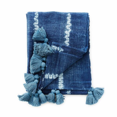 indigo cotton khadi throw