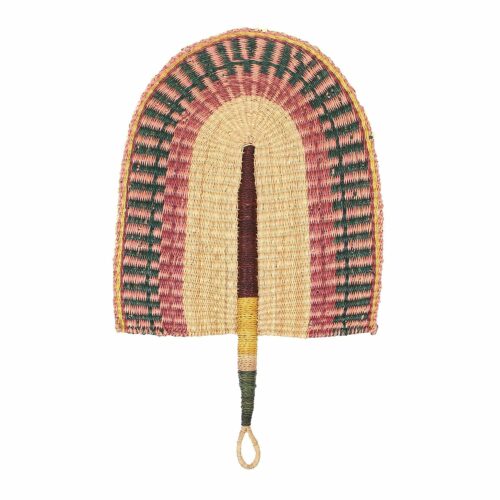 Large Desert Woven Rose Fan