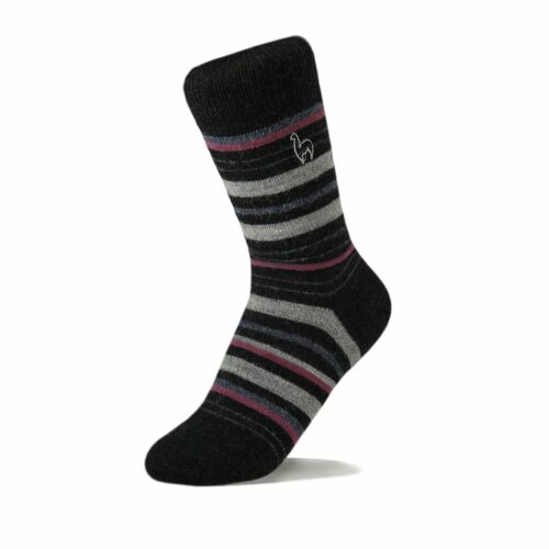 Mauve Striped Alpaca Socks - Equador