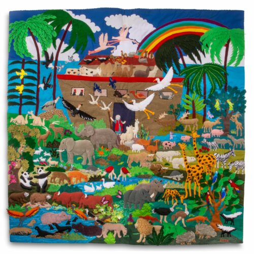 Lucuma Designs Noah's Ark - Square 36" 3-D Arpillera Art Quilt