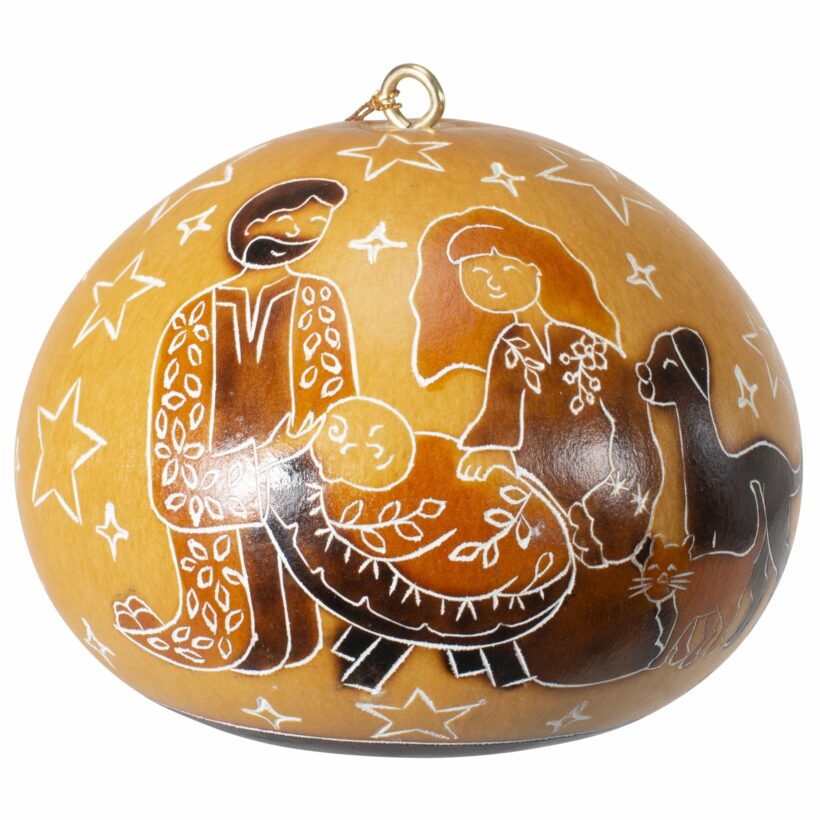 Lucuma Designs Peace Nativity - Gourd Ornament