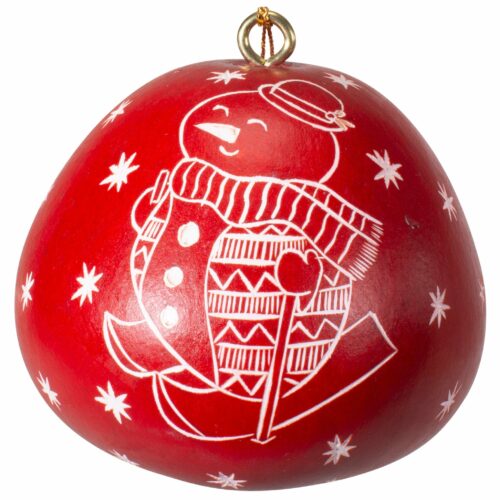 Lucuma Designs Snowman World - Mini Gourd Ornament