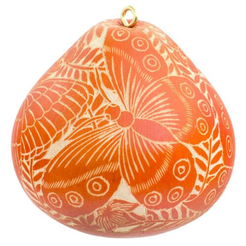 Lucuma Designs Tropical Butterflies - Mixed Colors - Gourd Ornament