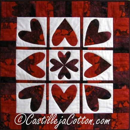 Castilleja Cotton Quilt Patterns with Hearts