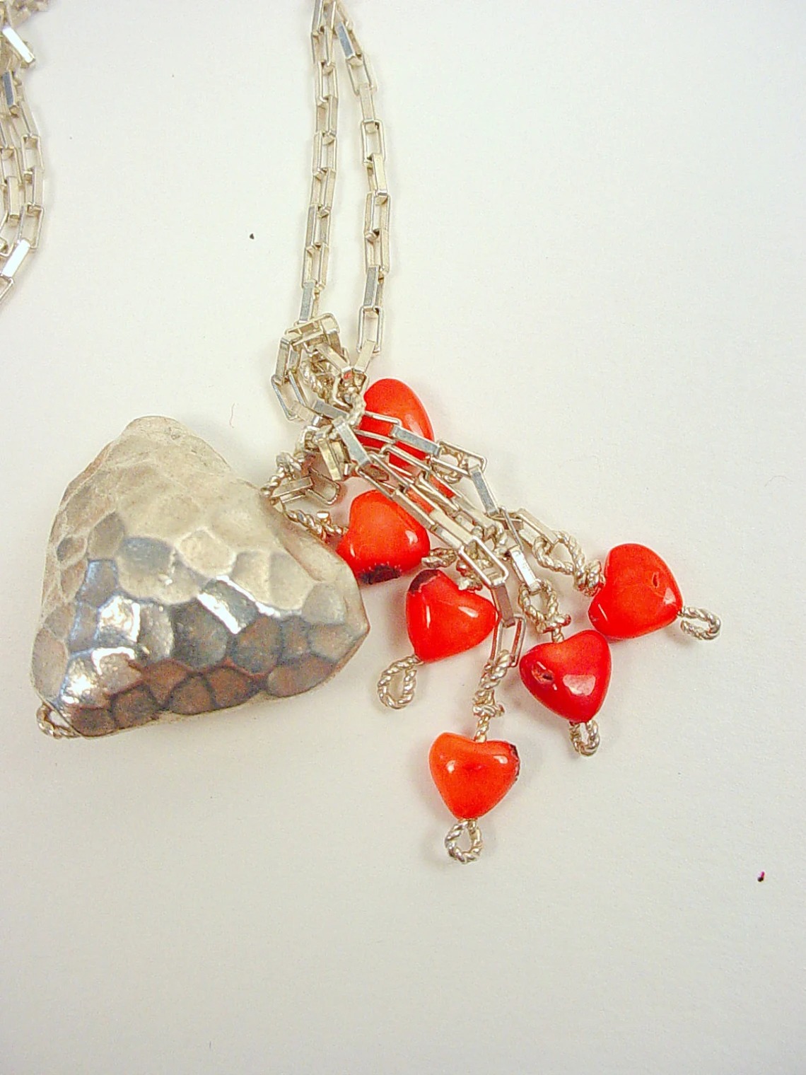 Deerwoman Designs Heart Necklace and Earrings