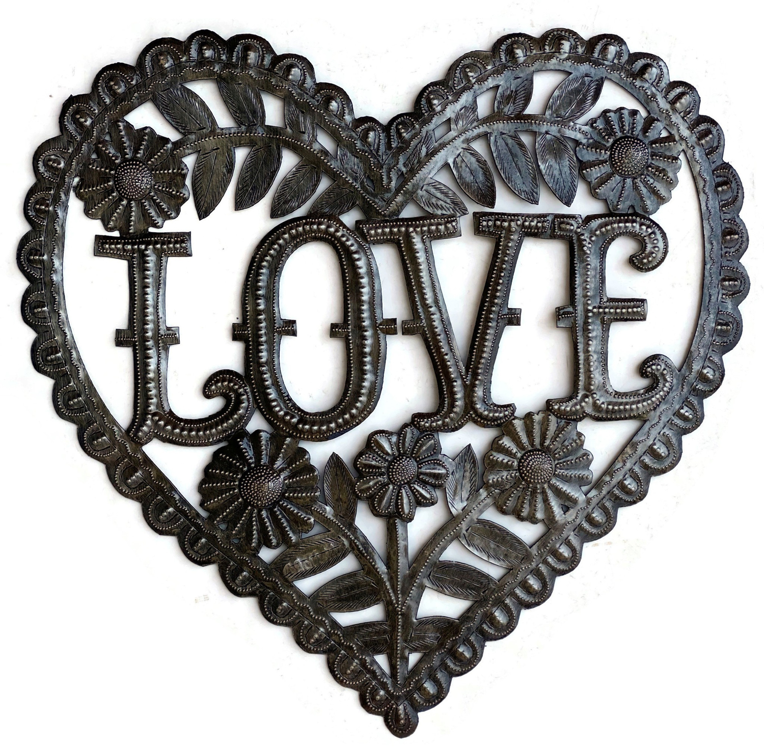 Buy Hand Crafted Welded Chain Art Metal Heart Sculpture, Sign