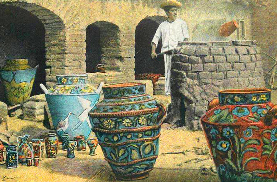 Tonala Mexico vintage postcard pottery