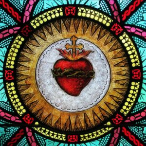 WIKIMEDIA COMMONS The Sacred Heart of Jesus stained glass window at All Saints Catholic Church, St. Peters, Missouri.